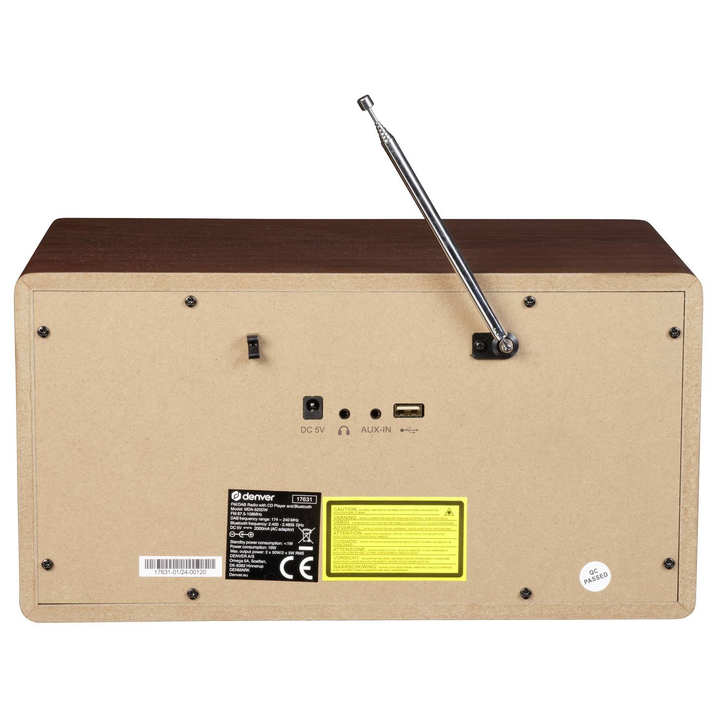 Denver Tischradio DAB+ MDA-525DW Holz-Braun Retro Radio 2x50W Klangqualität 20 - 5706751073472