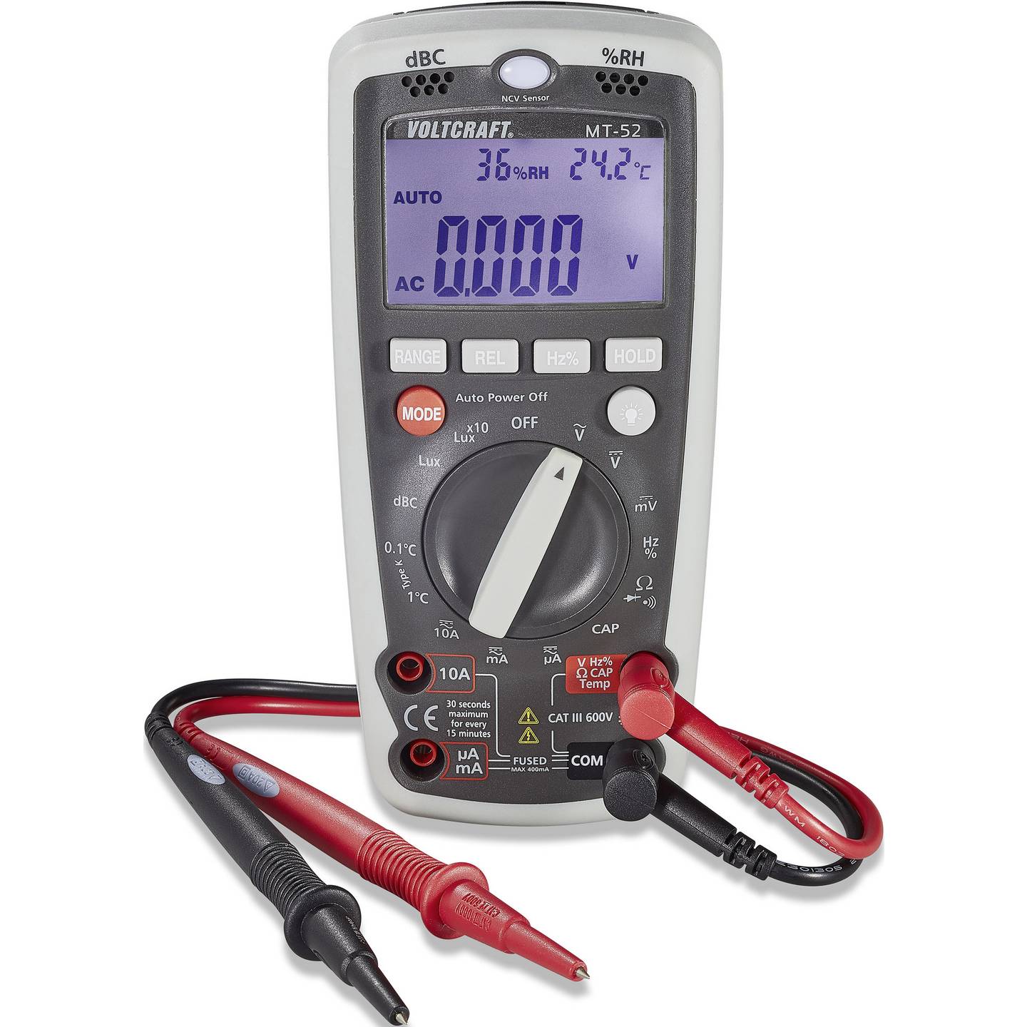 Voltcraft Hand-Multimeter MT-52 digital Umwelt-Messfunktion CAT III 600 V 4000 - 4016138634938