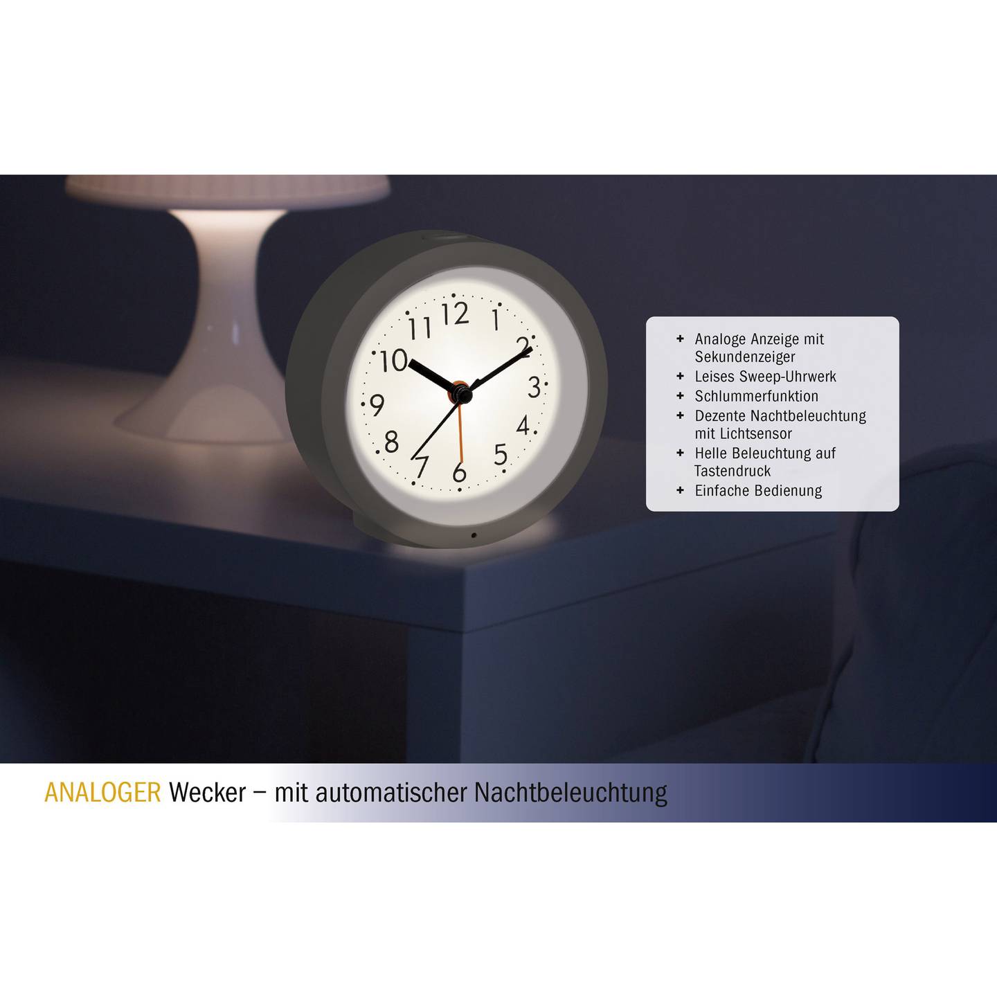 TFA Dostmann 60.1029.02 Quarz Wecker Weiß Alarmzeiten 1 Leisegang-Uhrwerk - 4009816032195
