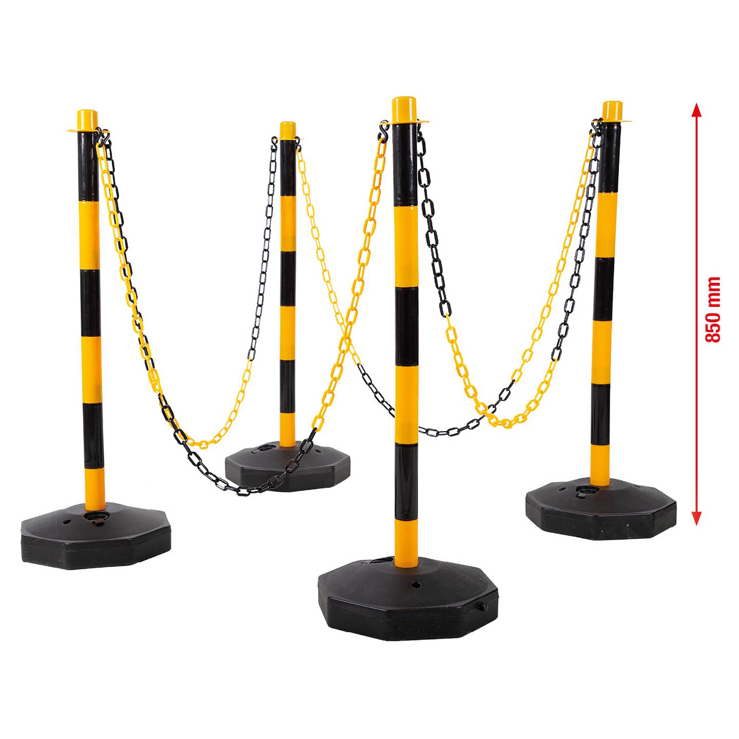 KS Tools Absperrpfosten-Satz mit Kette Absperrkette Pfosten Absperrung 13-teilig - 4042146871980