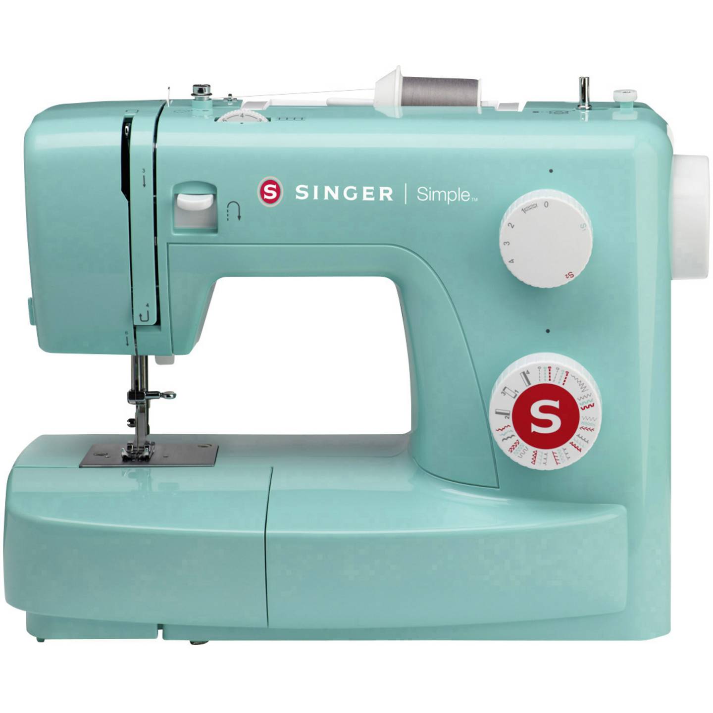 Singer Simple 3223G Freiarmnähmaschine Nähmaschine Türkis 23 Programme 4,5mm - 7393033096120