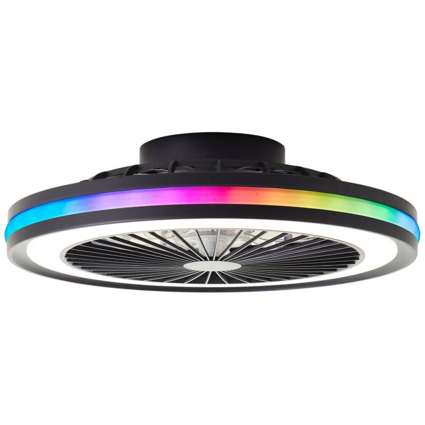 Brilliant LED Deckenleuchte Lampe Schwarz Rund Ventilator Fernbedienung Palmero - 4004353425189