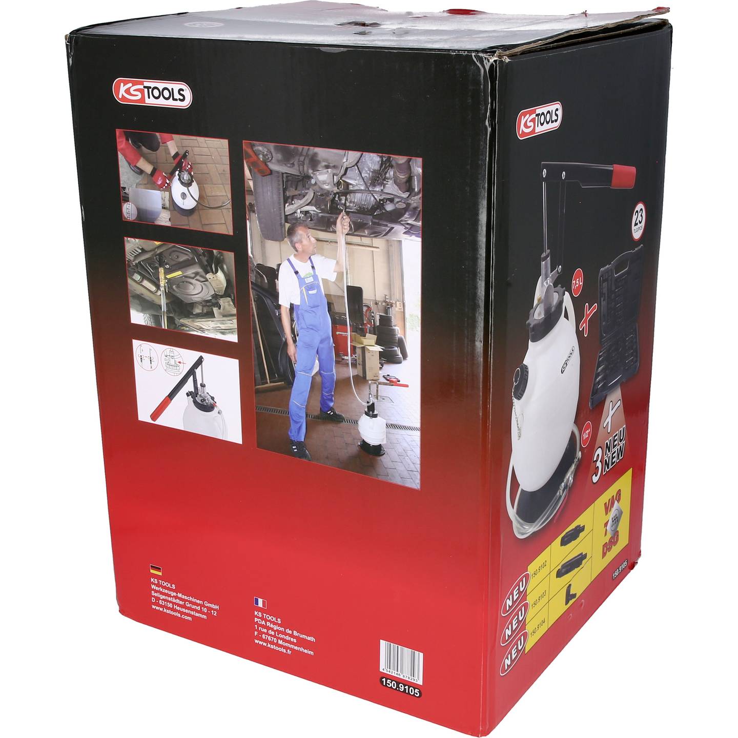 KS Tools Getriebeöl-Füllsystem-Satz 23-tlg Adapter Handpumpe Rücklauffunktion - 4042146878293