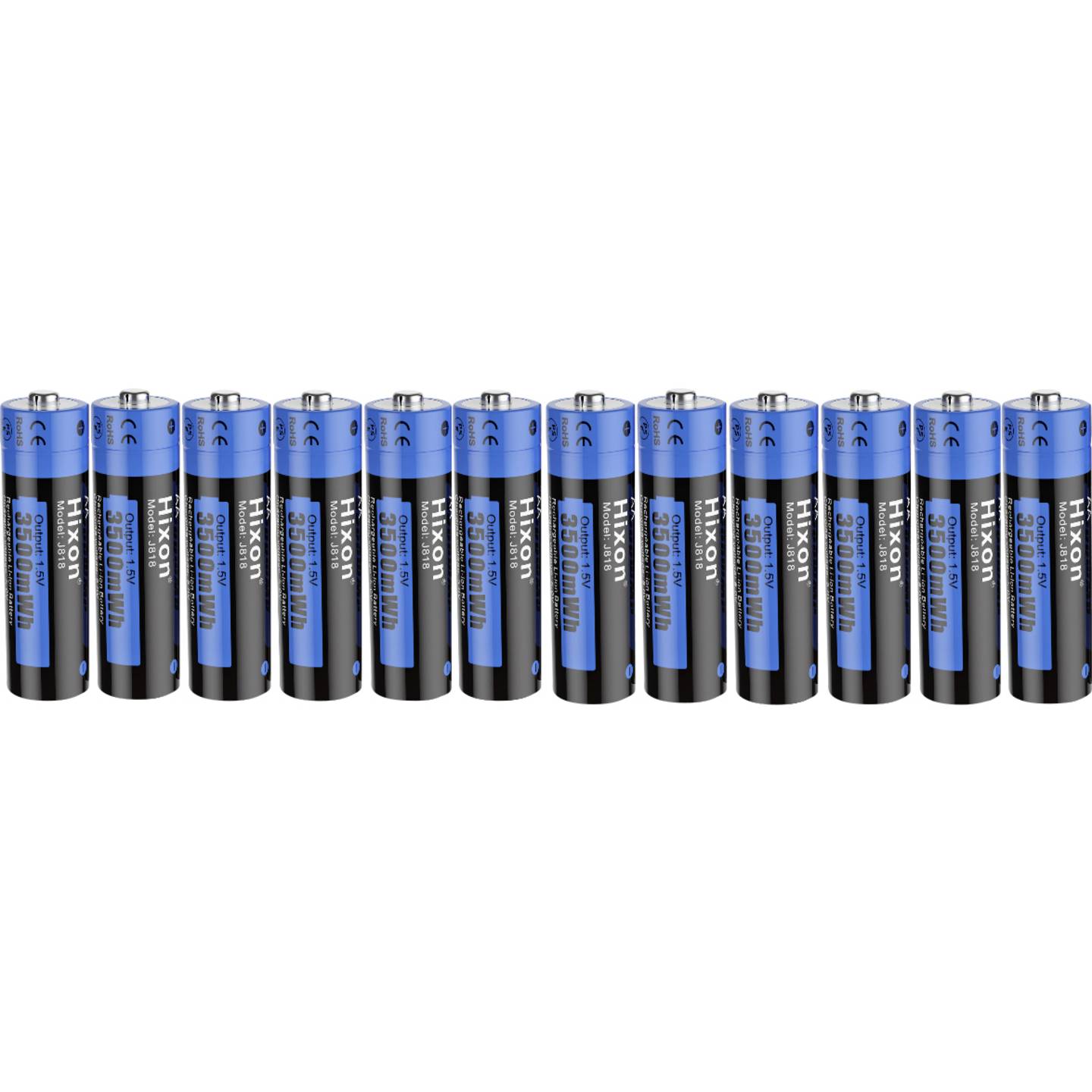 Hixon J818 Mignon AA Akku Li-Ion 2350 mAh 1,5 V 12 Stück wiederaufladbar - 2050012221090