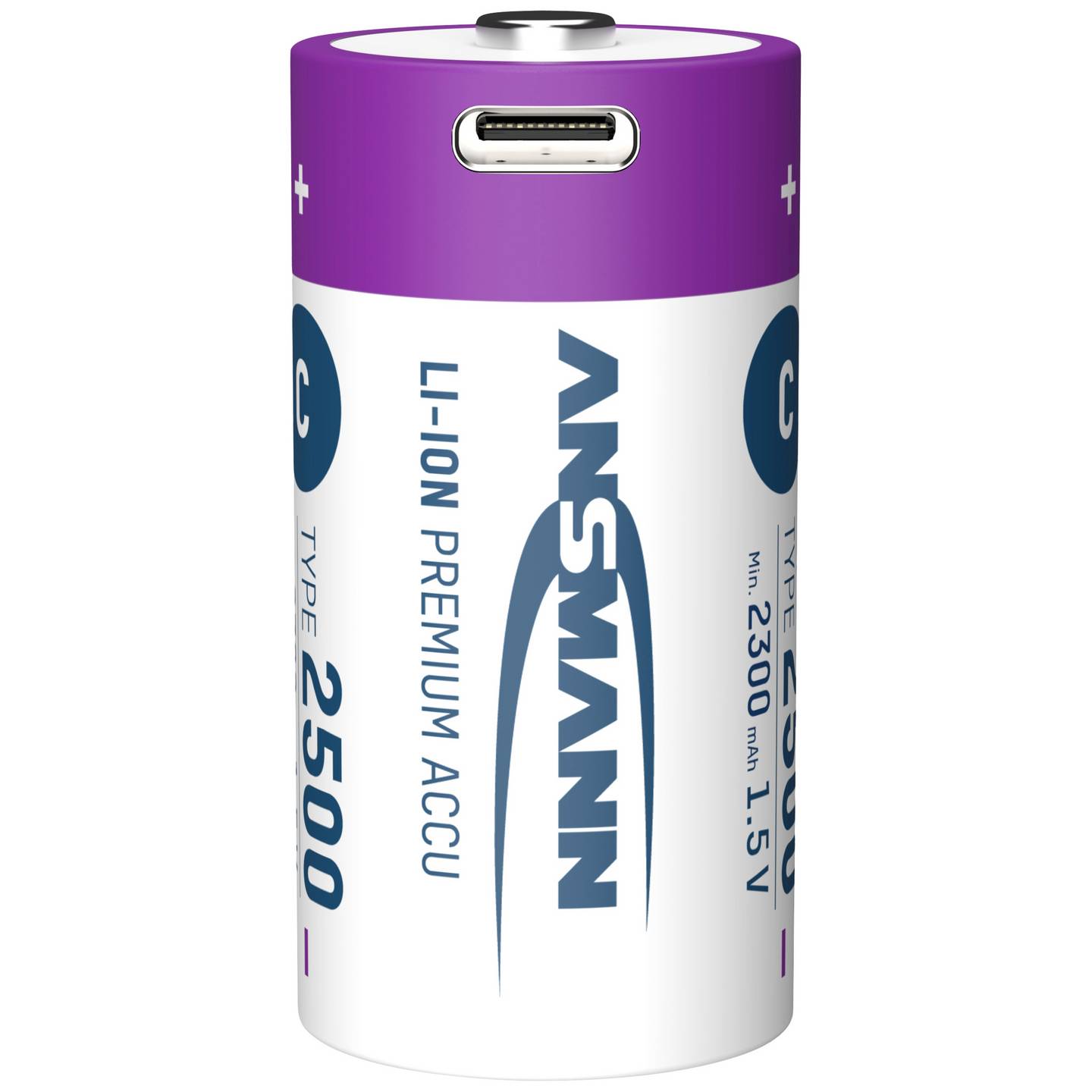 Ansmann Baby Akku HR14 Li-Ion USB-C Akku Batterie 2500 mAh 1,5V Kabel 2er-Set - 4013674193981