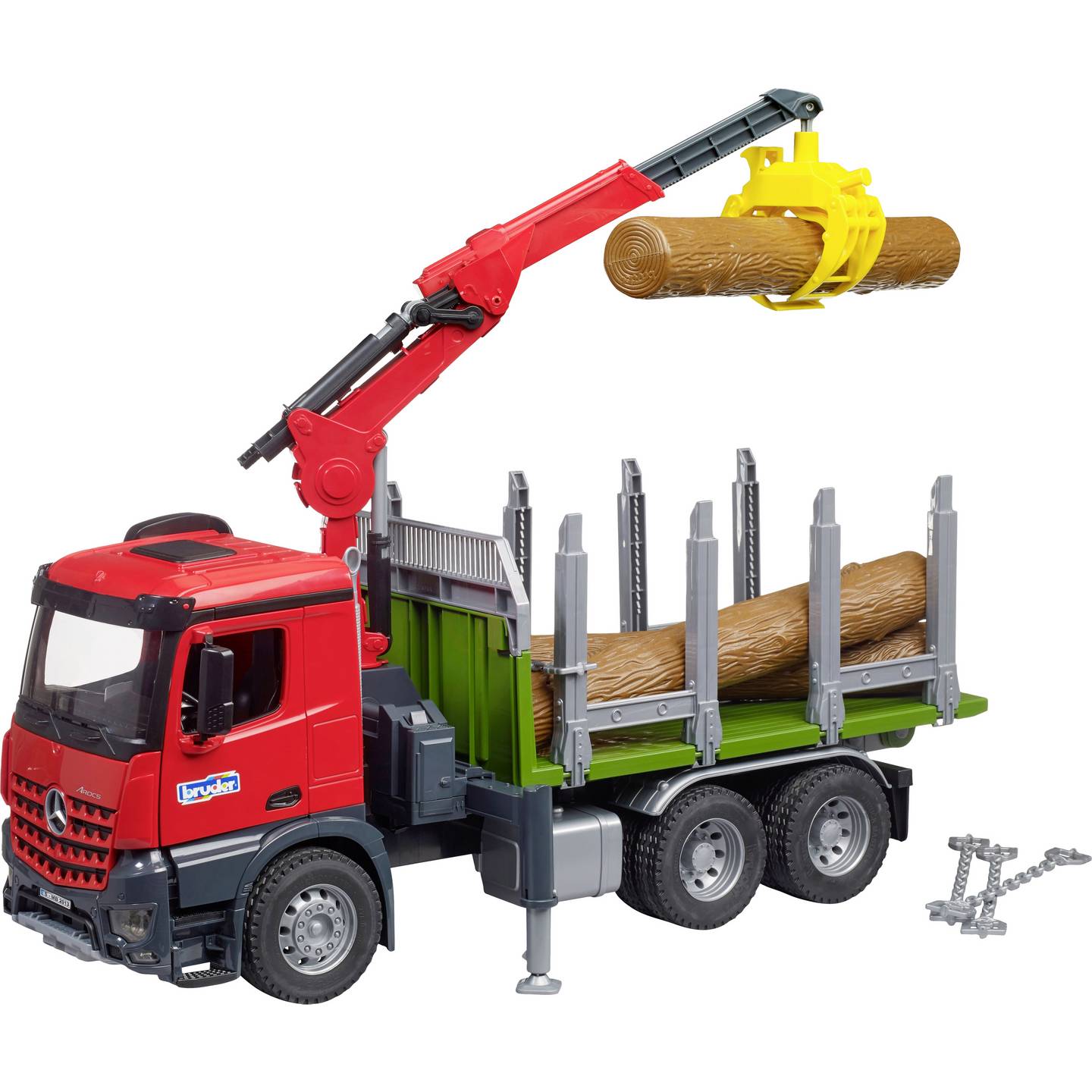 Bruder LKW Modell Mercedes Benz Arocs Holztransporter Greifarm Spielzeug 1:16 - 4001702036690