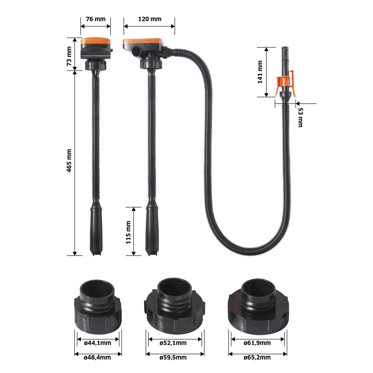 TOOLCRAFT Elektrische Diesel- und Heizölpumpe 6V 9,1l/min Pumpe Kraftstoff 520mm - 4064161294322