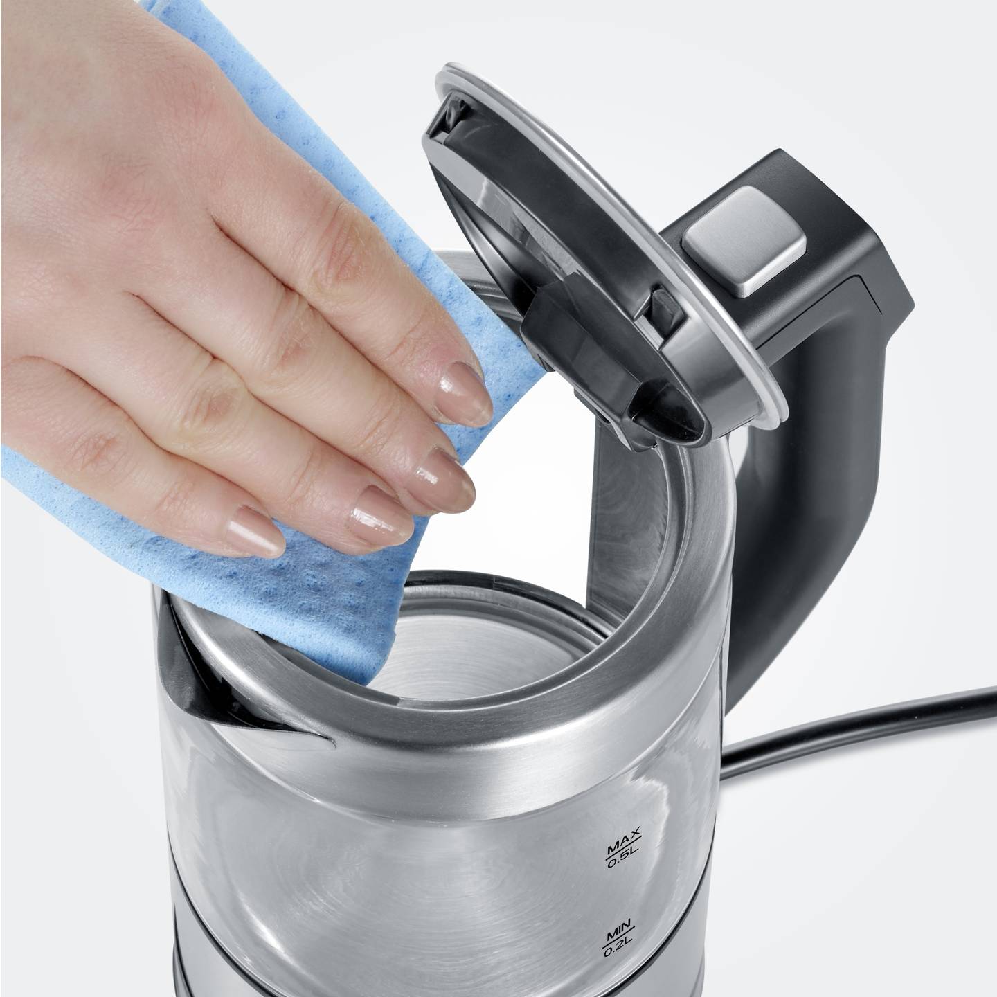 Severin Wasserkocher Teekocher WK 3458 Edelstahl BPA-frei 0,5l schwarz 1100W - 4008146037764