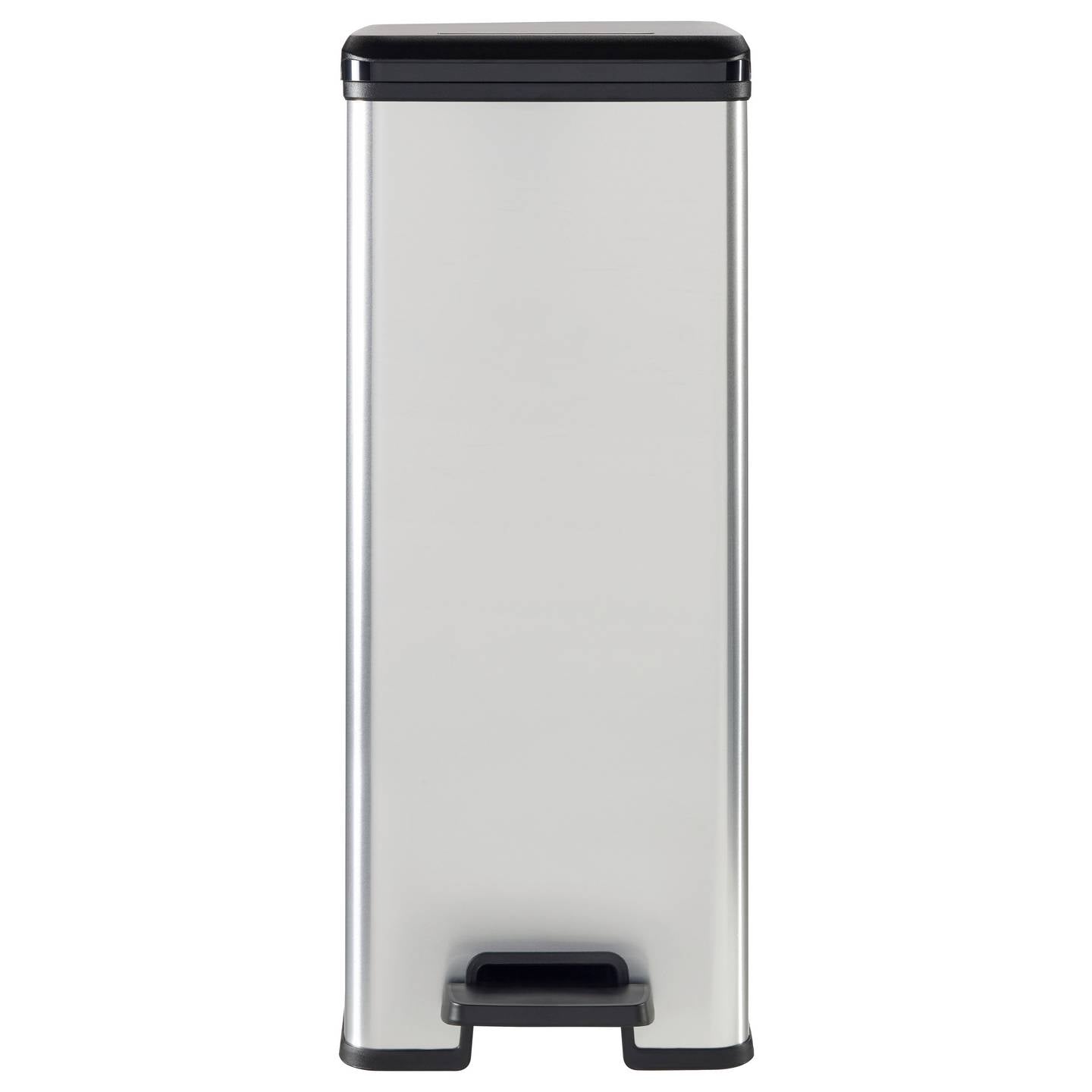 Curver Mülleimer Abfallbehälter 40l Silber Schwarz Pedaleinsatz 250x610x420mm - 3253922340007