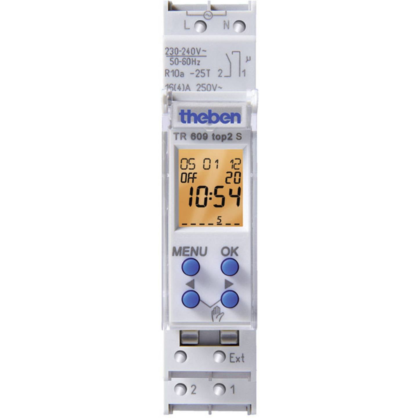 Theben Zeitschaltuhr Schaltuhr Hutschienen Uhr TR 609 top2 S DIN Schiene 1 Kanal - 4003468600122