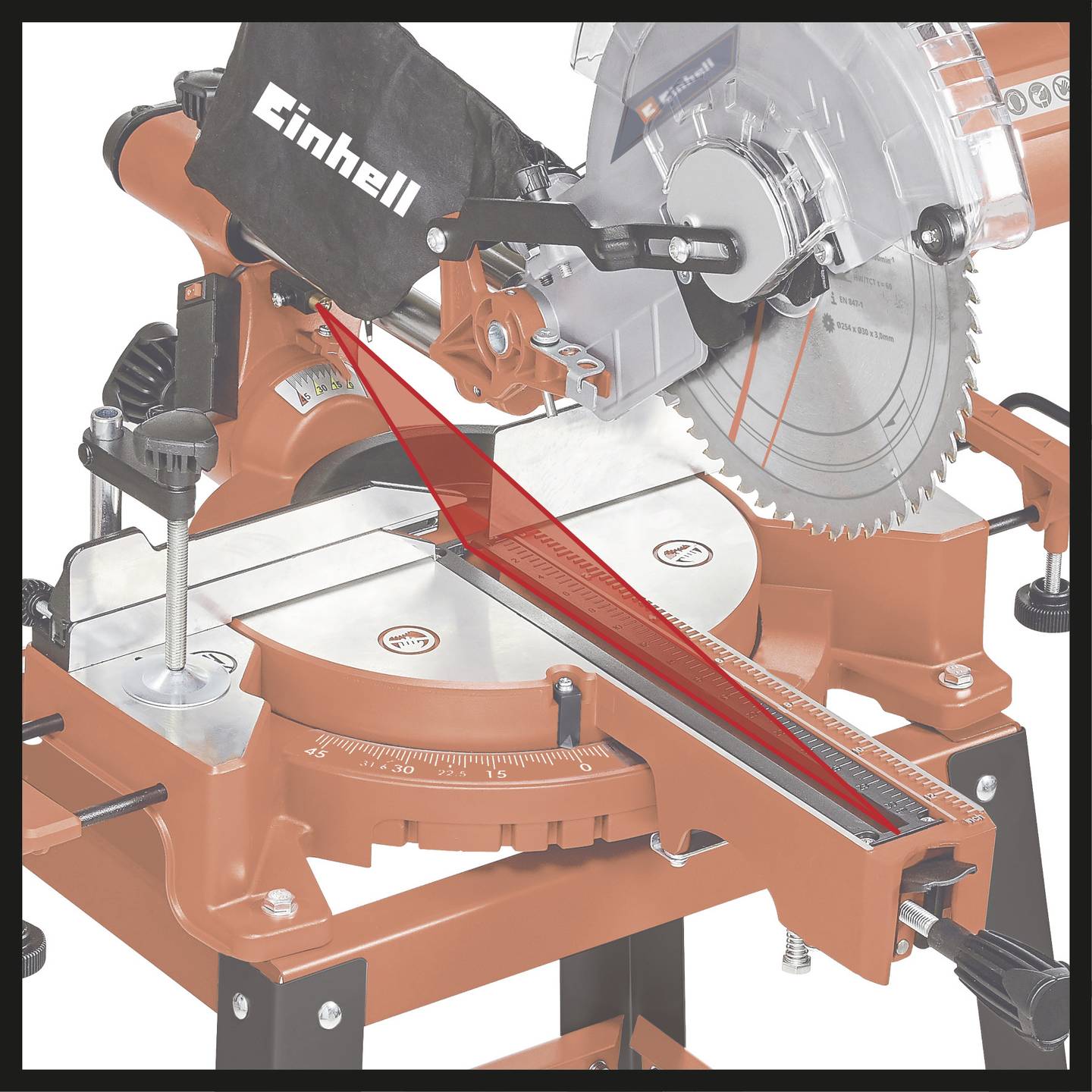 Einhell Zug-Kapp-Gehrungssäge TC-SM 2531/2 U Säge mit Auflagen für lange - 4006825645637