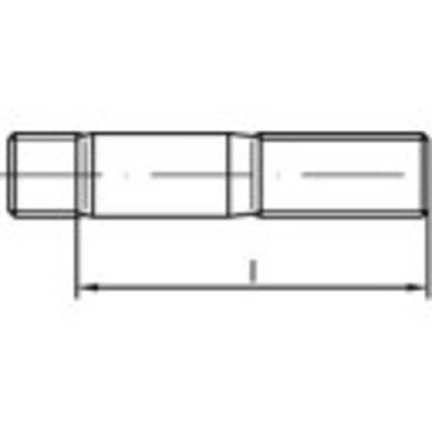 Toolcraft Stiftschraube M20 130mm DIN 938 Stahl Schraube Befestigung 10 Stück - 4053199171552