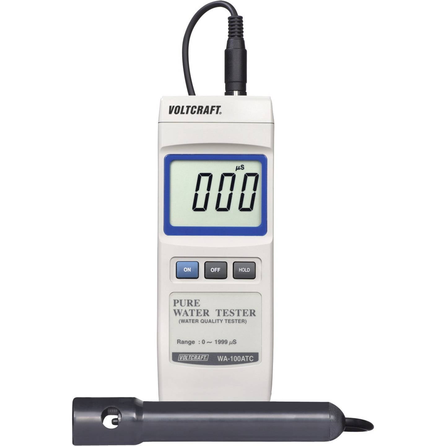 VOLTCRAFT WA-100ATC Leitfähigkeits-Messgerät 0-1999 µS digital mit Sonde - 4016138523249