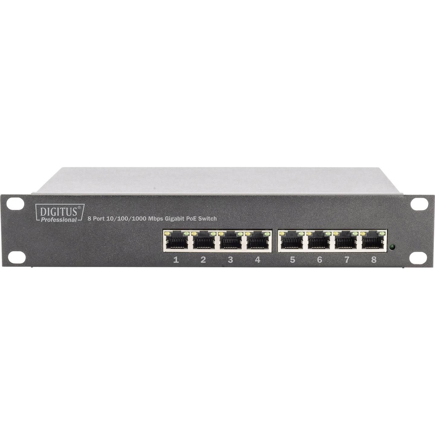 DIGITUS Switch Netzwerk Verteiler 10 Zoll Gigabit Ethernet 8 Port DN-95317 RJ45 - 4016032441038