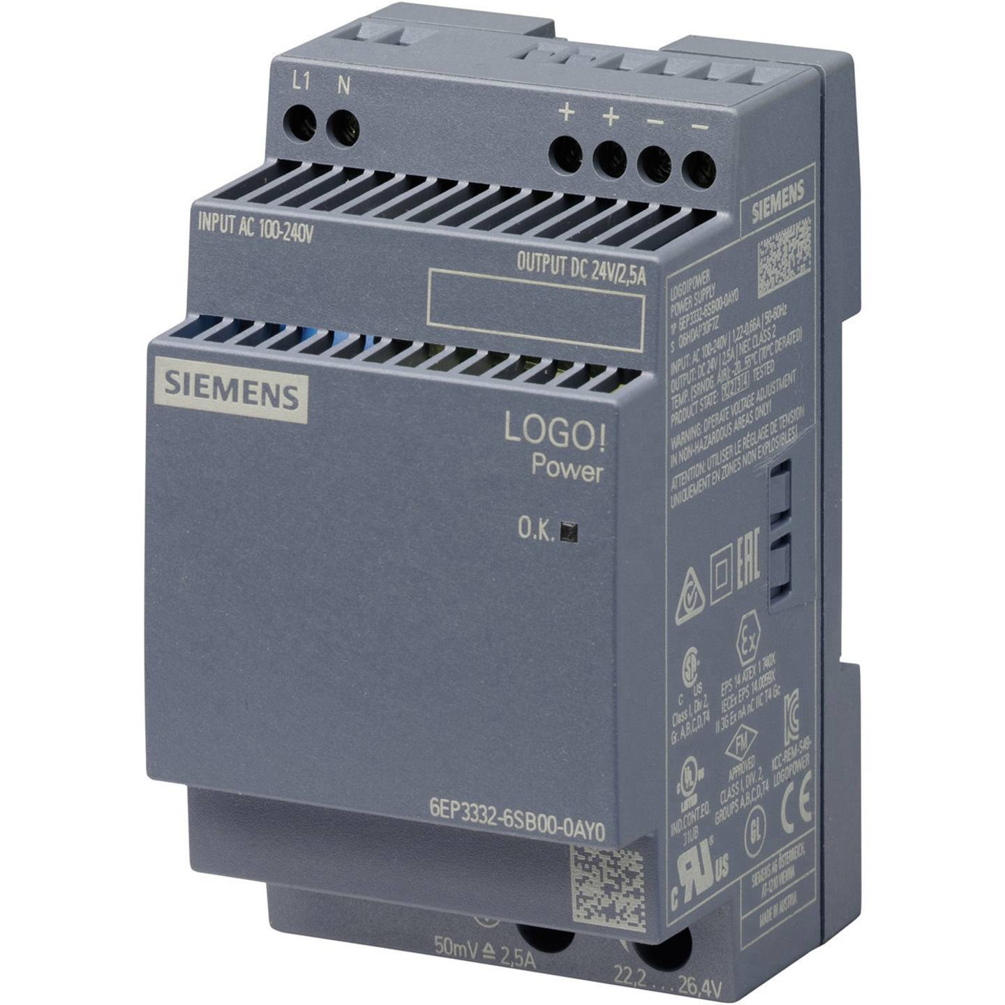 Siemens SPS-Powermodul 6EP3332-6SB00-0AY0 Stromversorgung 60W 100-240V AC IP20 - 4025515154853