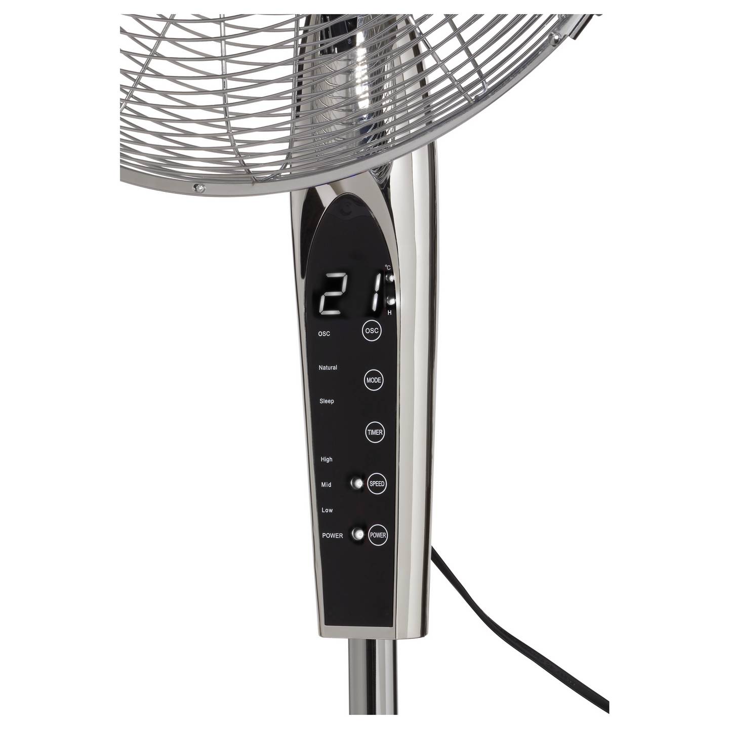 Sygonix Standventilator Ventilator höhenverstellbar Oszillierend 50W Chrom - 4064161489445