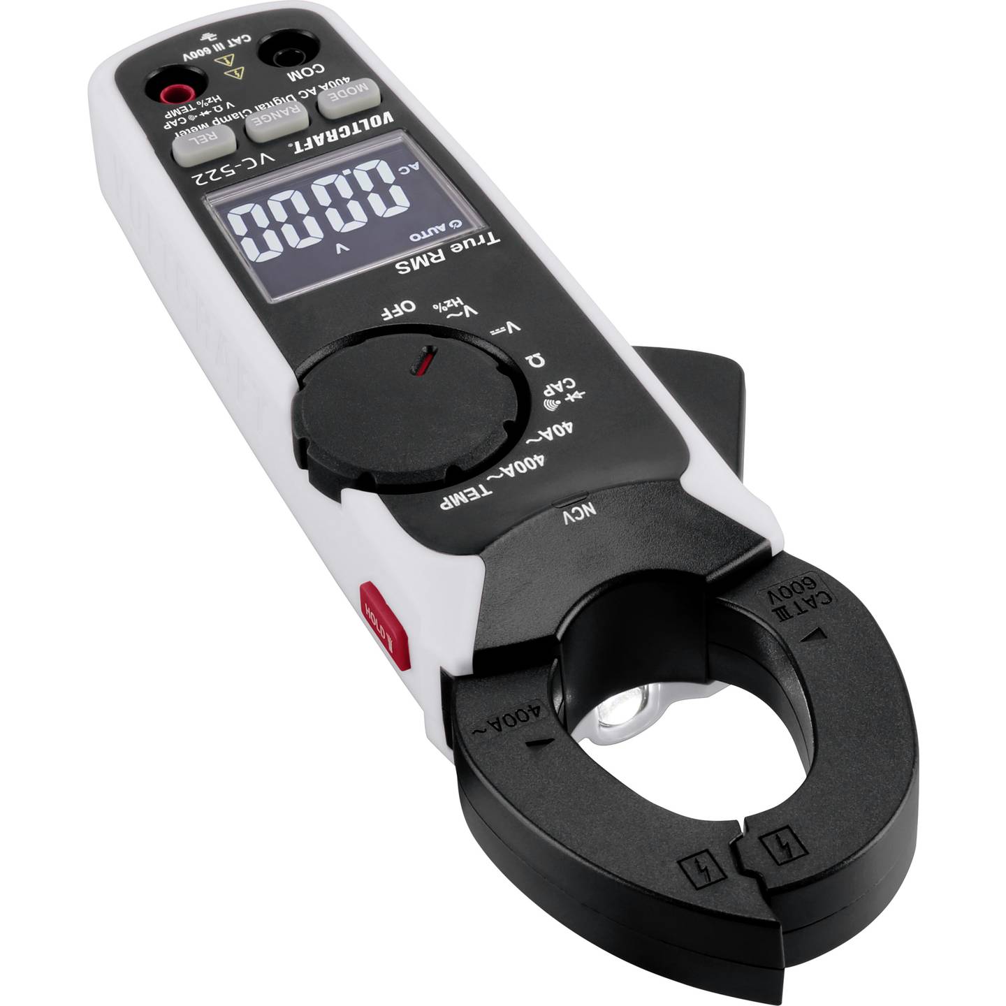 Voltcraft Stromzange VC-522 digitale Messzange 4000 Counts CAT III 600 V Anzeige - 4053199547456