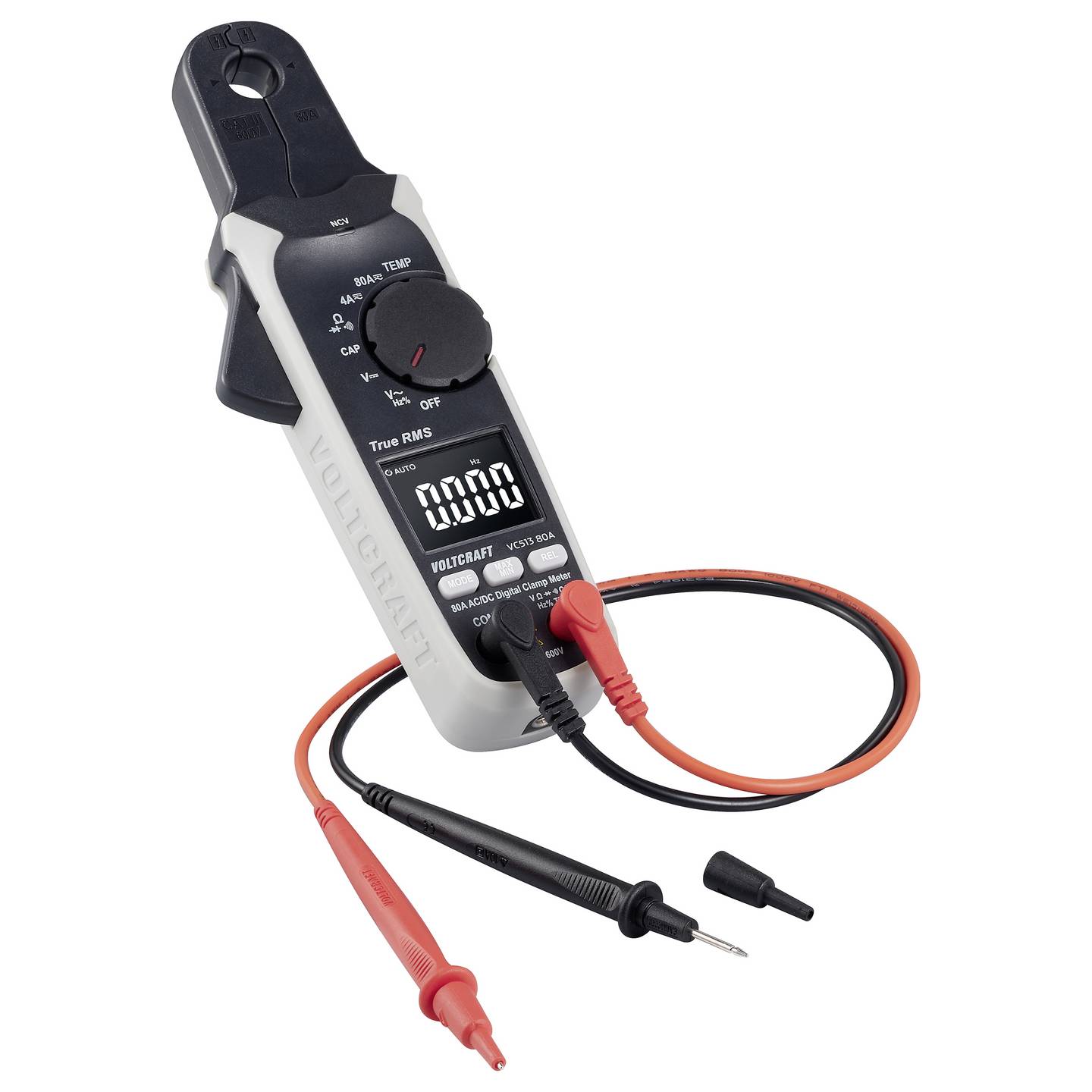 Voltcraft Stromzange VC513 80A Messgerät True RMS digital 4000 Counts CAT III - 4064161333373