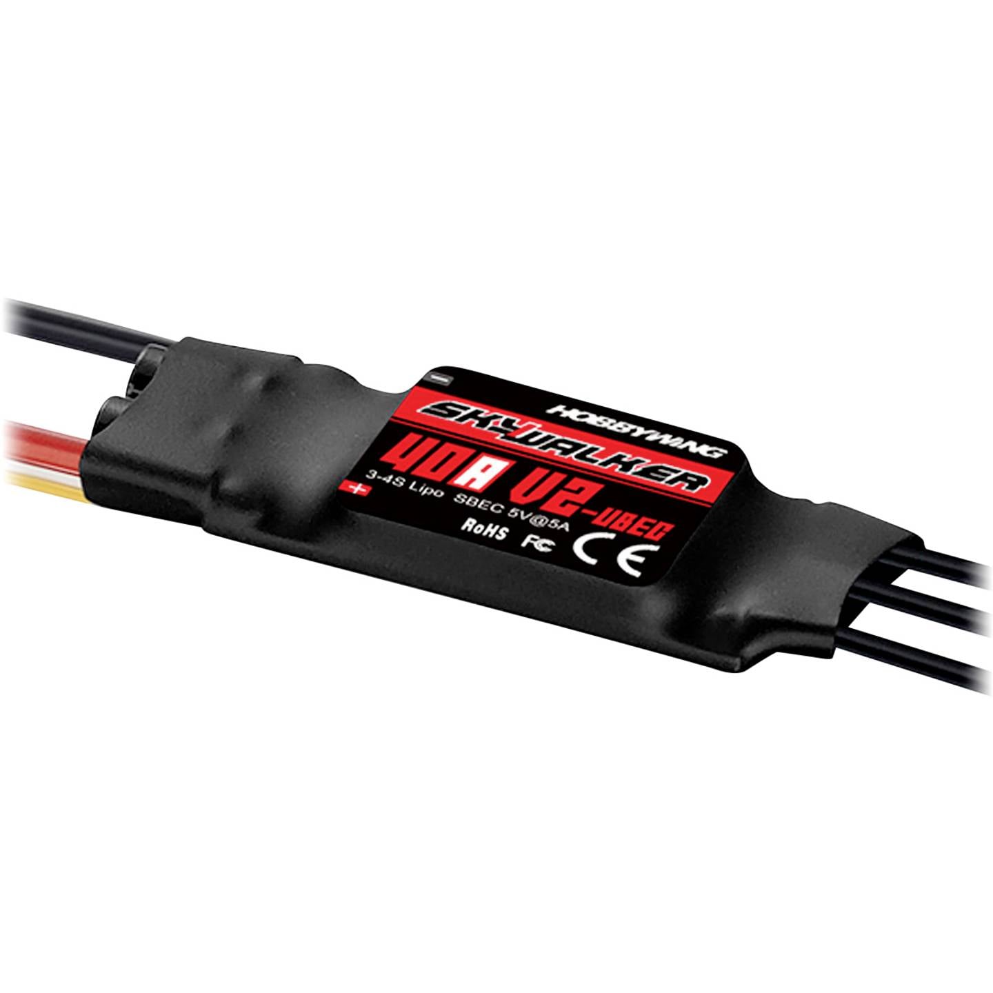 Hobbywing Flugregler Brushless Skywalker V2 40A 60A 5V BEC 36g 60x25x8mm - 6938994402897