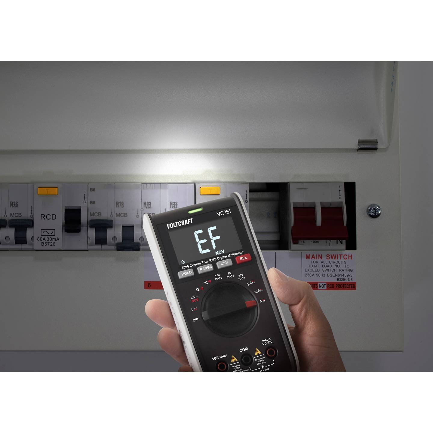 Voltcraft Hand-Multimeter VC151 digital CAT III 600V True RMS 4000 Counts Gerät - 4064161193366