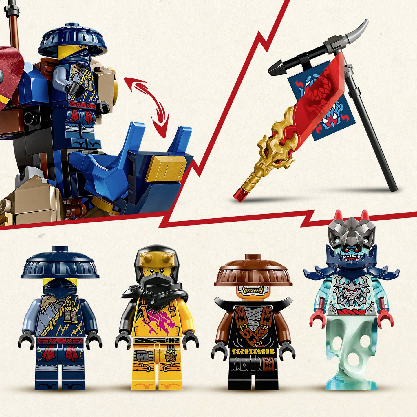 LEGO NINJAGO Spielzeugmech Roboter Drache Rogues Mech Drachenreiter Ninja Set - 5702017929194