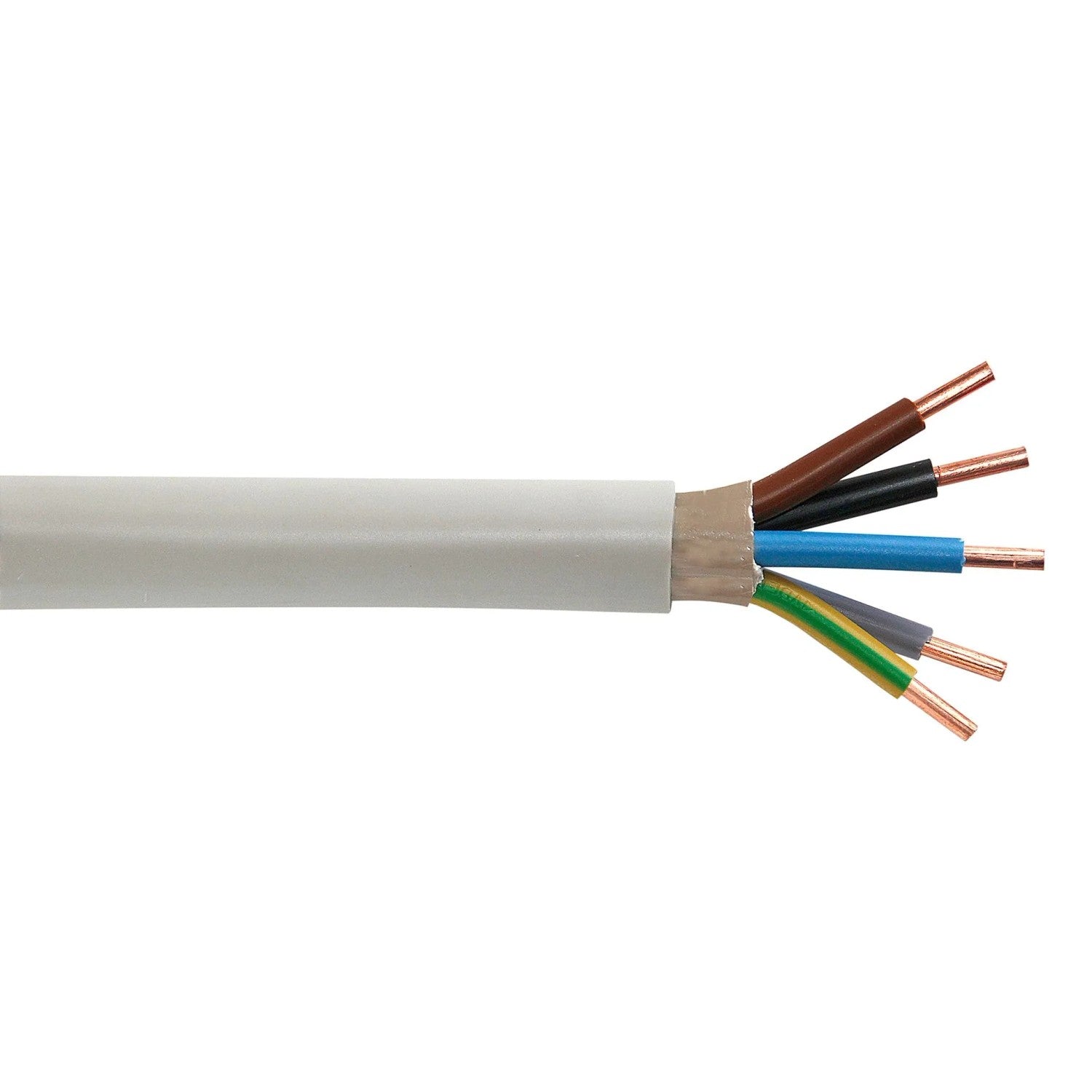 Emskabel Mantelleitung NYM-J 5 x 6 mm² Grau Kabel hohe Leitfähigkeit 5m flexibel - 4010480111413