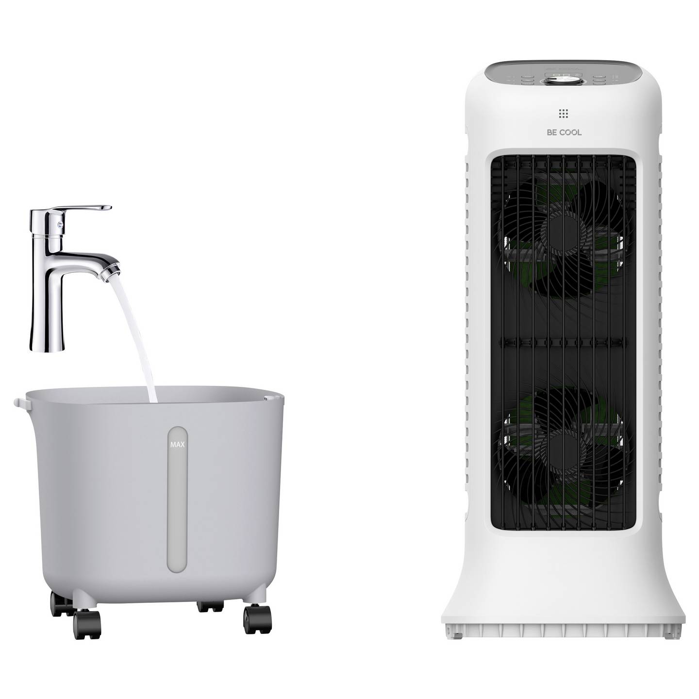 Be Cool Luftkühler 38W App gesteuert 10L Wassertank Fernbedienung weiß 279x309mm - 9005151008418