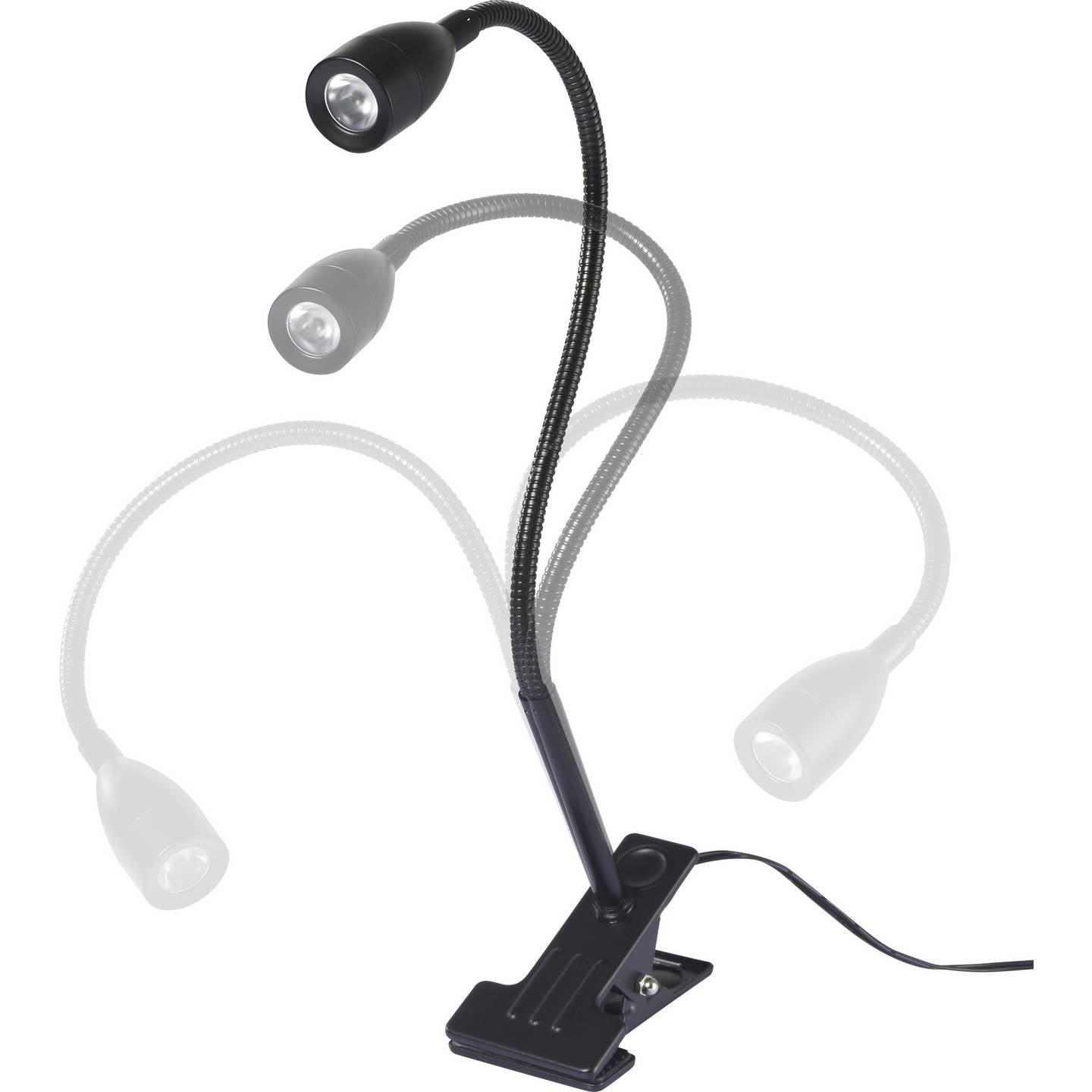 Sygonix Tischlampe LED Schwanenhals SY-6737554 Lampe flexibel schwarz 350mm - 4064161408514