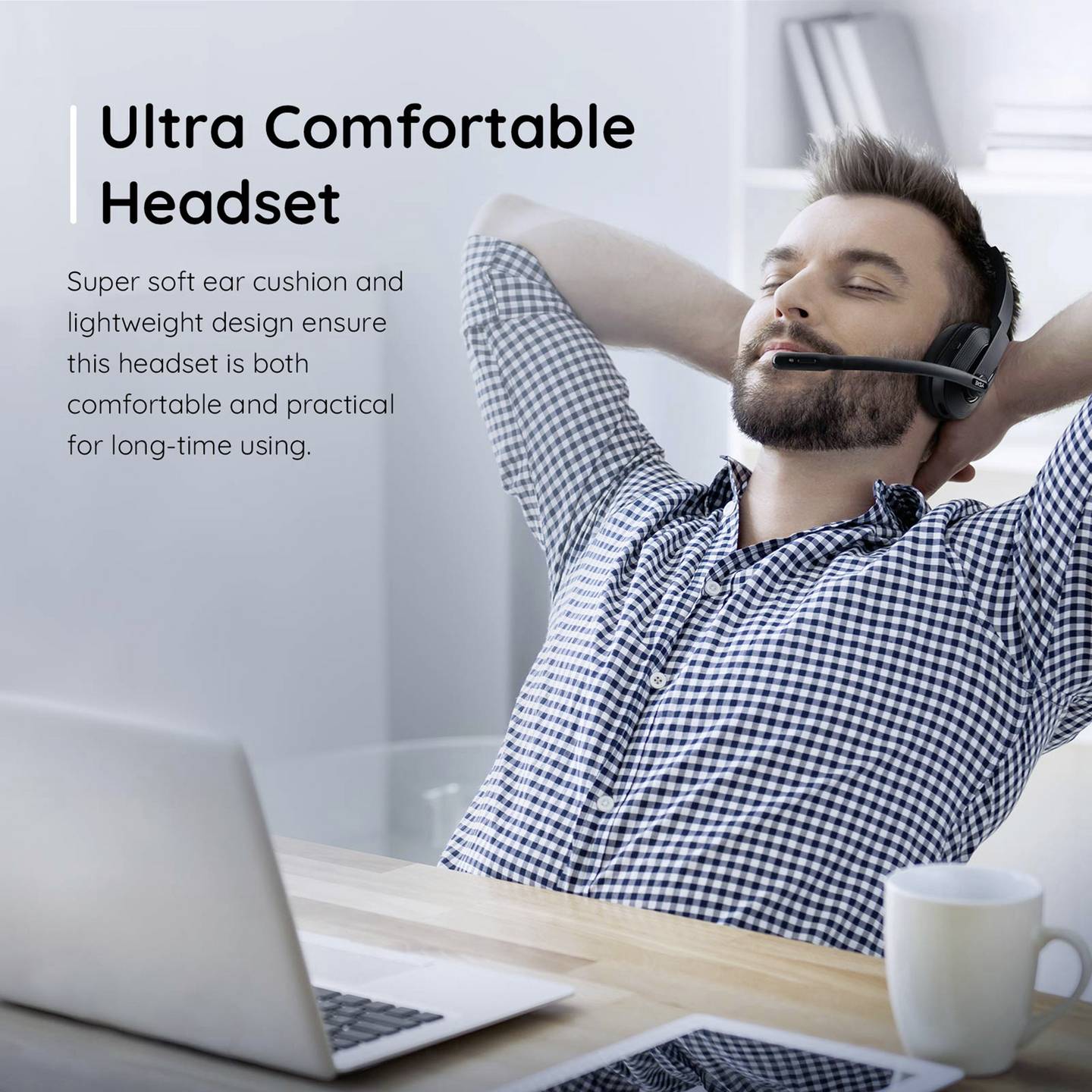EKSA On Ear Headset Bluetooth Schwarz Noise Cancelling Mikrofon - 4064161258706