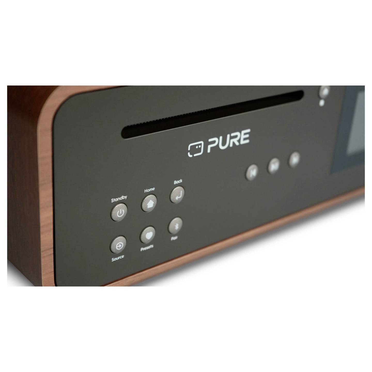 Pure Retro Stereoanlage Schwarz Walnuss DAB Bluetooth 50W Heim-Audio-Mikrosystem - 0759454301309