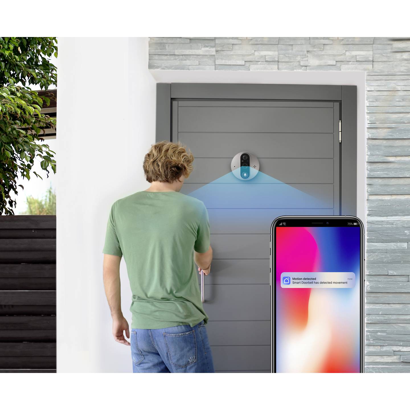 Sygonix IP-Video-Türsprechanlage WLAN Kamera Spionkamera Grau 4,3 Zoll Display - 4064161207339