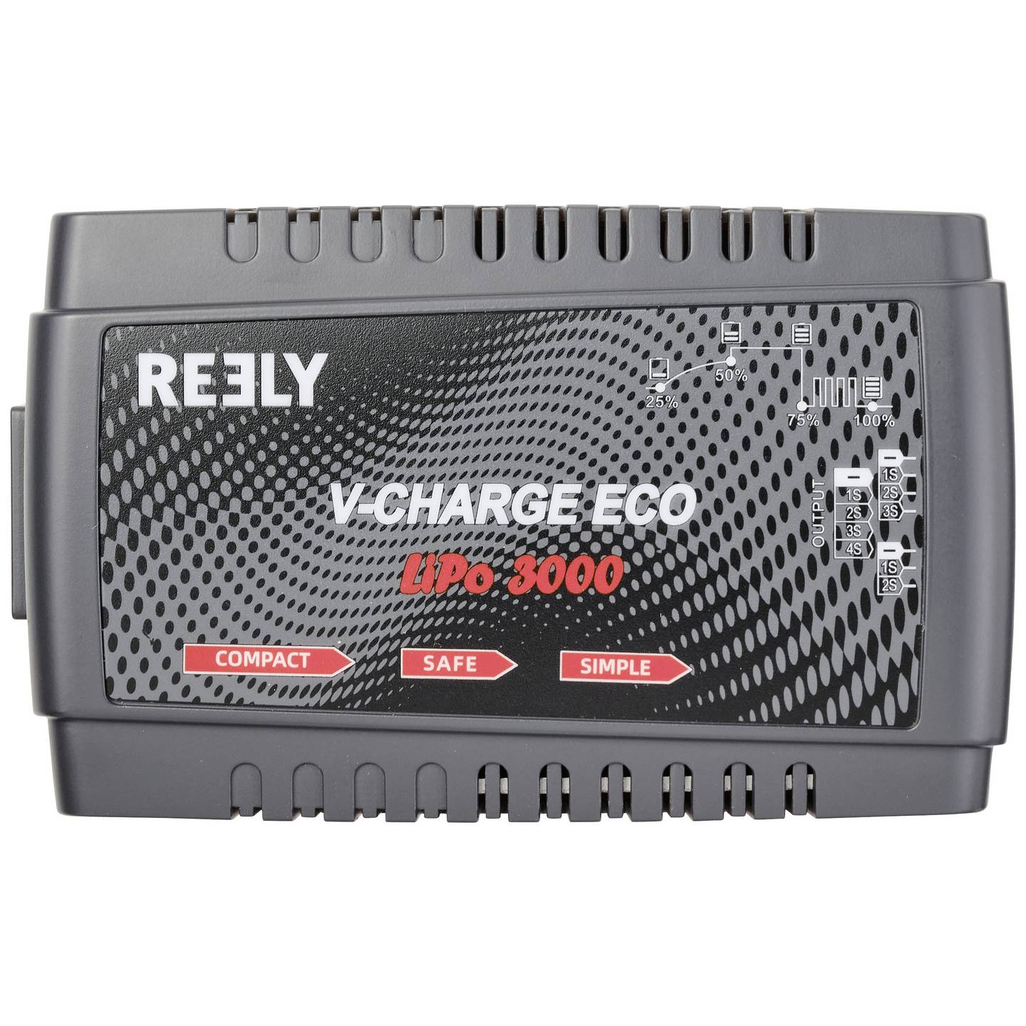 REELY V-CHARGE ECO LIPO 3000 Modellbau-Ladegerät 35W 2-4 Zellen LiPo 100-240V - 4064161221120