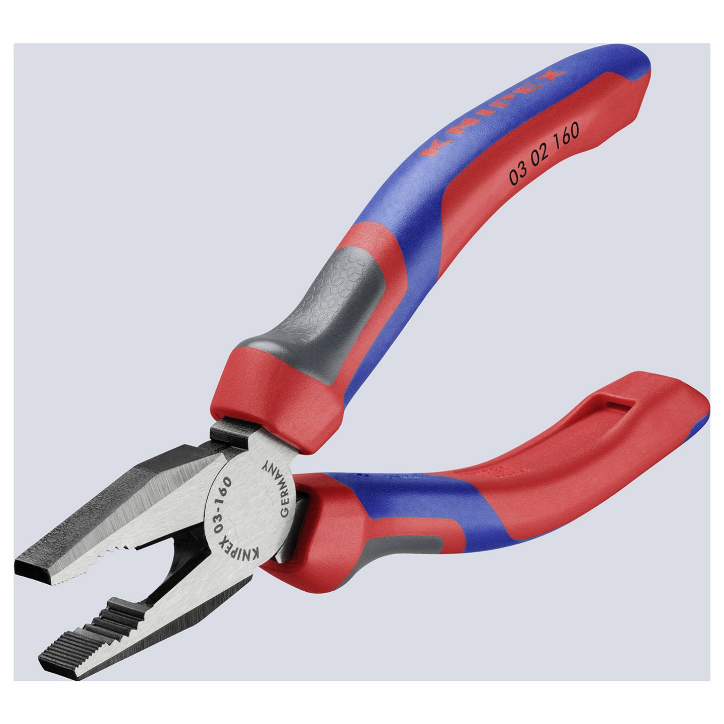 KNIPEX Kombizange Flachrundzange Werkstatt Werkzeugstahl Comfortgriff 160 mm - 4003773023203