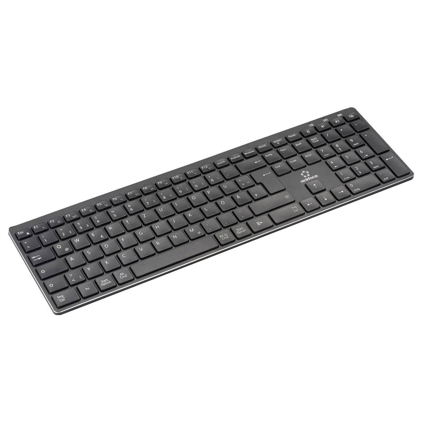 Renkforce RF-ARKB-400 Tastatur Keyboard Multi-Geräte wiederaufladbar kabellos - 4064161397092