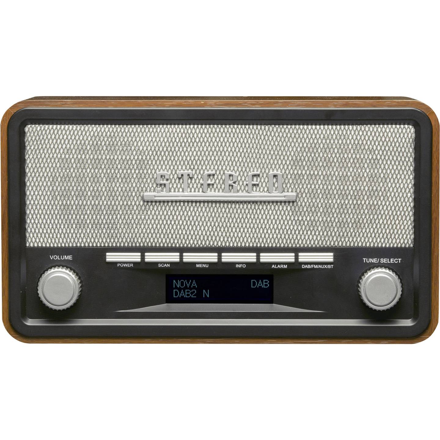 Denver DAB-18 Tischradio DAB+, UKW, AUX, Holz, Wecker integriert - 5706751035883
