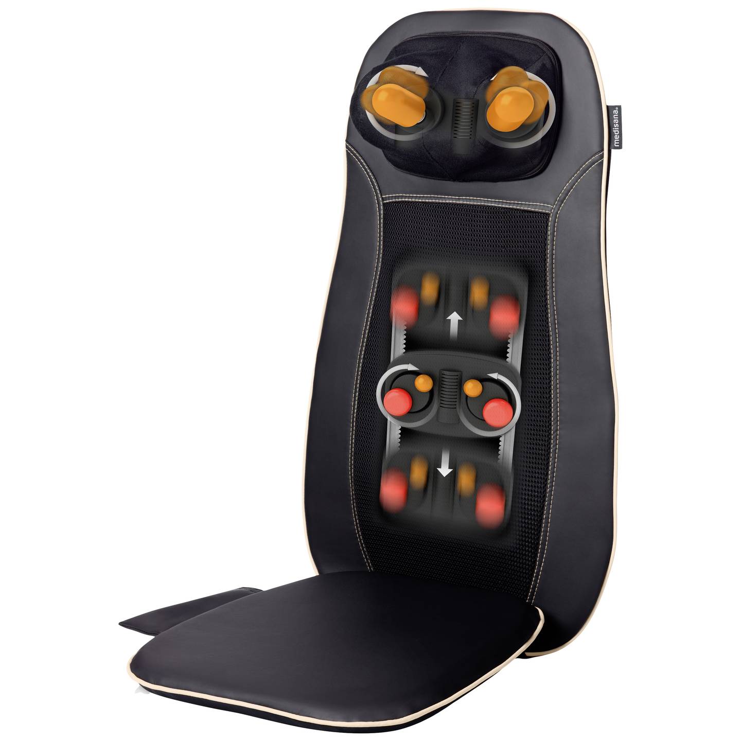 Medisana MCN Shiatsu Massagesitzauflage mit Wärmefunktion schwarz 118x40 cm - 4015588889301