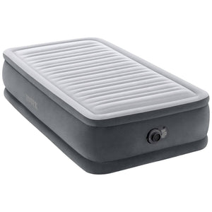 B-Ware Intex Luftbett Comfort-Plush Twin 191x99cm grau Elektropumpe Schlaflösung 136kg