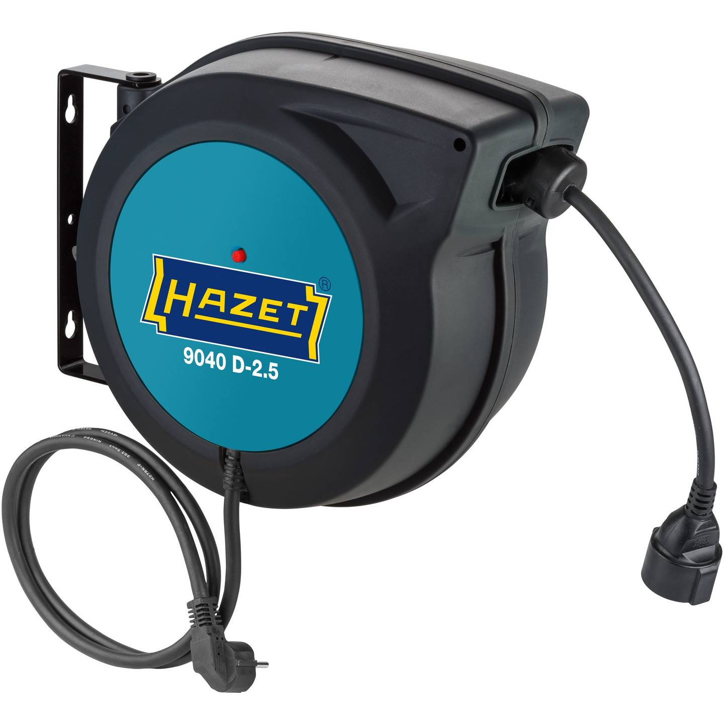 Hazet Wandkabeltrommel 9040D-2.5 Kabeltrommel 20m Leitungsschutzschalter 3200W - 4000896214631