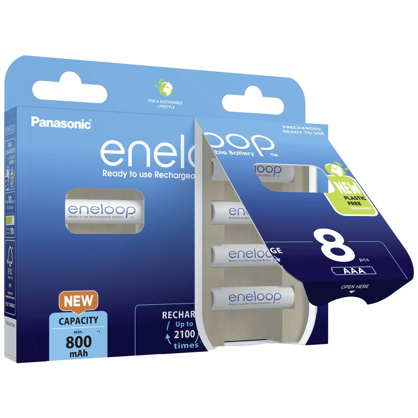 eneloop HR03 Micro AAA Akku NiMH 800 mAh 8 Stück wiederaufladbar - 5410853064329