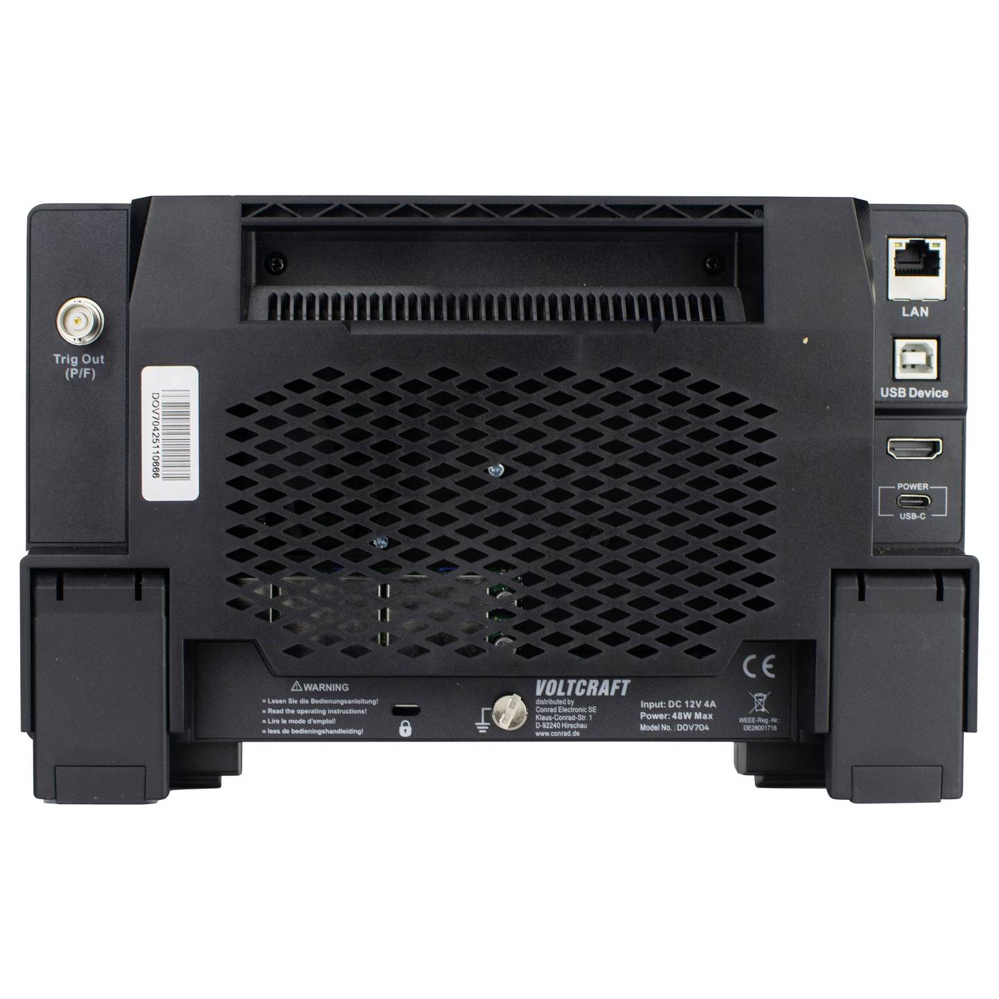 Voltcraft Digital-Oszilloskop DOV704 70 MHz 4-Kanal 1,25 GSa/s 50 Mpts 12 Bit - 4064161397122