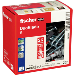 B-Ware Fischer Gipskartondübel DUOBLADE 44mm Kunststoff Dübel 20 Stück für Schrauben