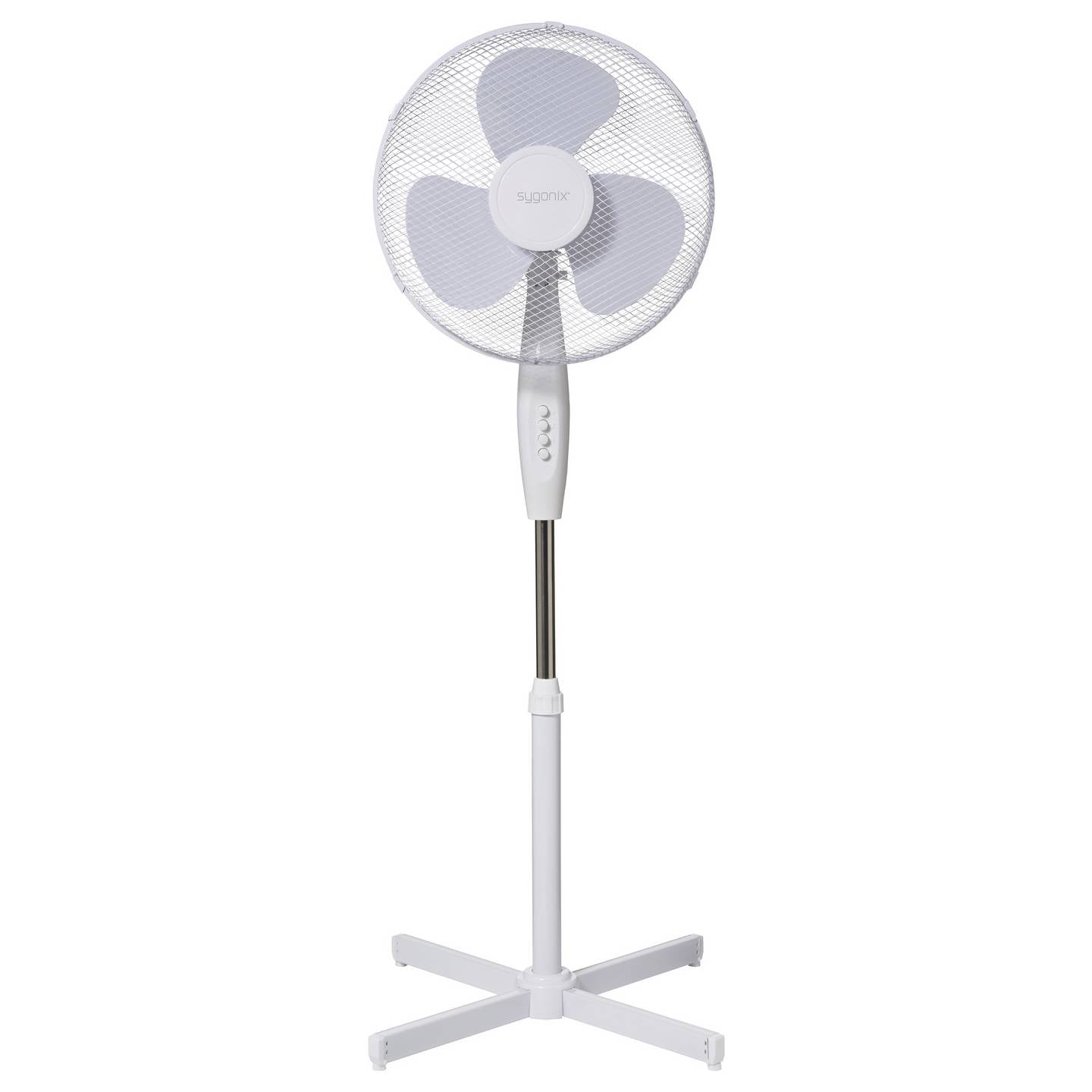 Sygonix Standventilator Ventilator Oszillierend Höhenverstellbar 50W Weiß Ø600mm - 4064161389530