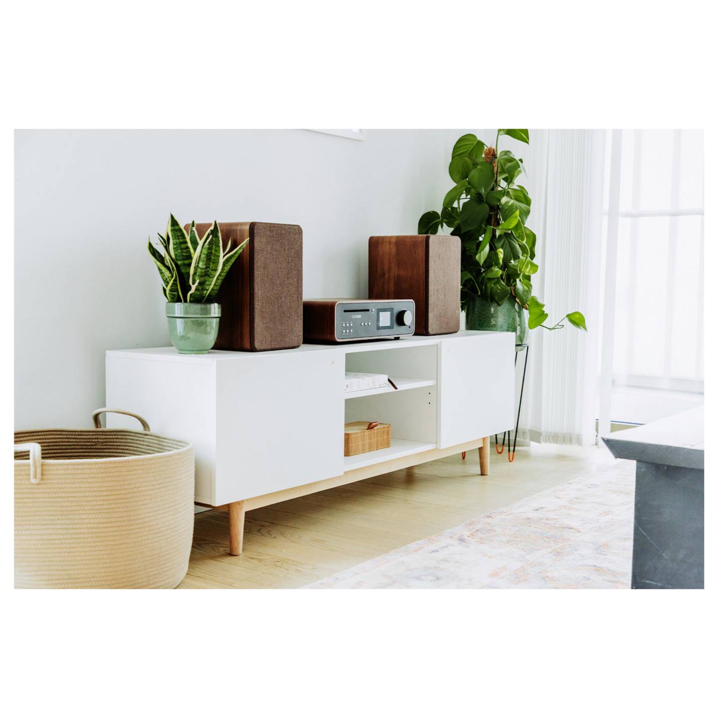 Pure Retro Stereoanlage Schwarz Walnuss DAB Bluetooth 50W Heim-Audio-Mikrosystem - 0759454301309