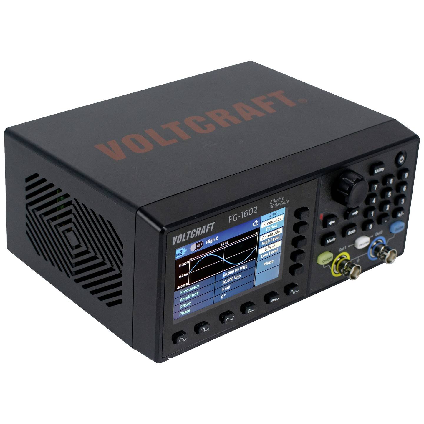 VOLTCRAFT FG-1602 Funktionsgenerator Signalgenerator 60MHz 2-Kanal USB LCD - 4064161227122