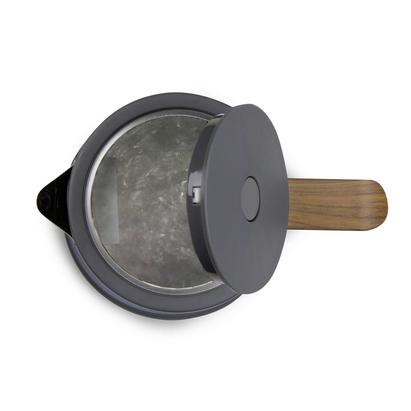 DOMO Wasserkocher Teekocher 1,7l 2200W Kocher mit Sichtfenster grau Holzoptik - 5411397164995