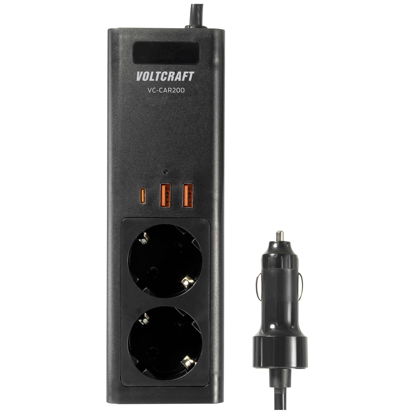 Voltcraft Wechselrichter VC-CAR200 200W 12V DC 230V AC USB Zigarettenanzünder - 4064161250588