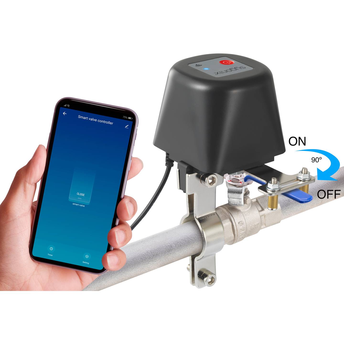 Sygonix Kugelhahn-Antriebseinheit Funksteuerung Smart Home Alexa Google HomeKit - 4064161193199