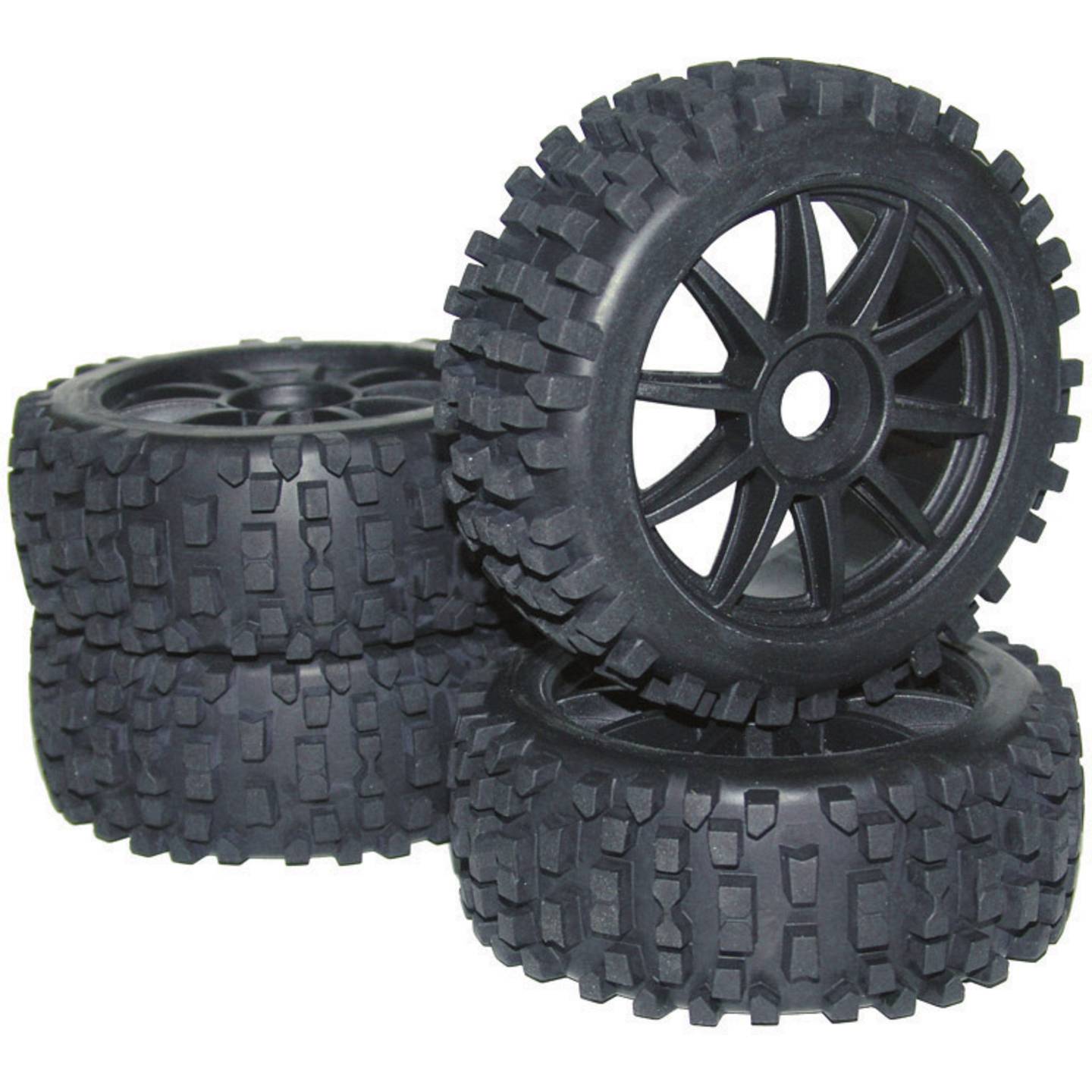 Reely Buggy Kompletträder Big Core 10-Speichen schwarz 1:8 Tuning 40mm 114mm 4er - 4016138642599