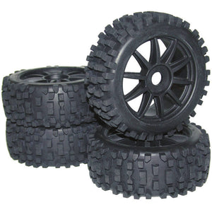B-Ware Reely Buggy Kompletträder Big Core 10-Speichen schwarz 1:8 Tuning 40mm 114mm 4er