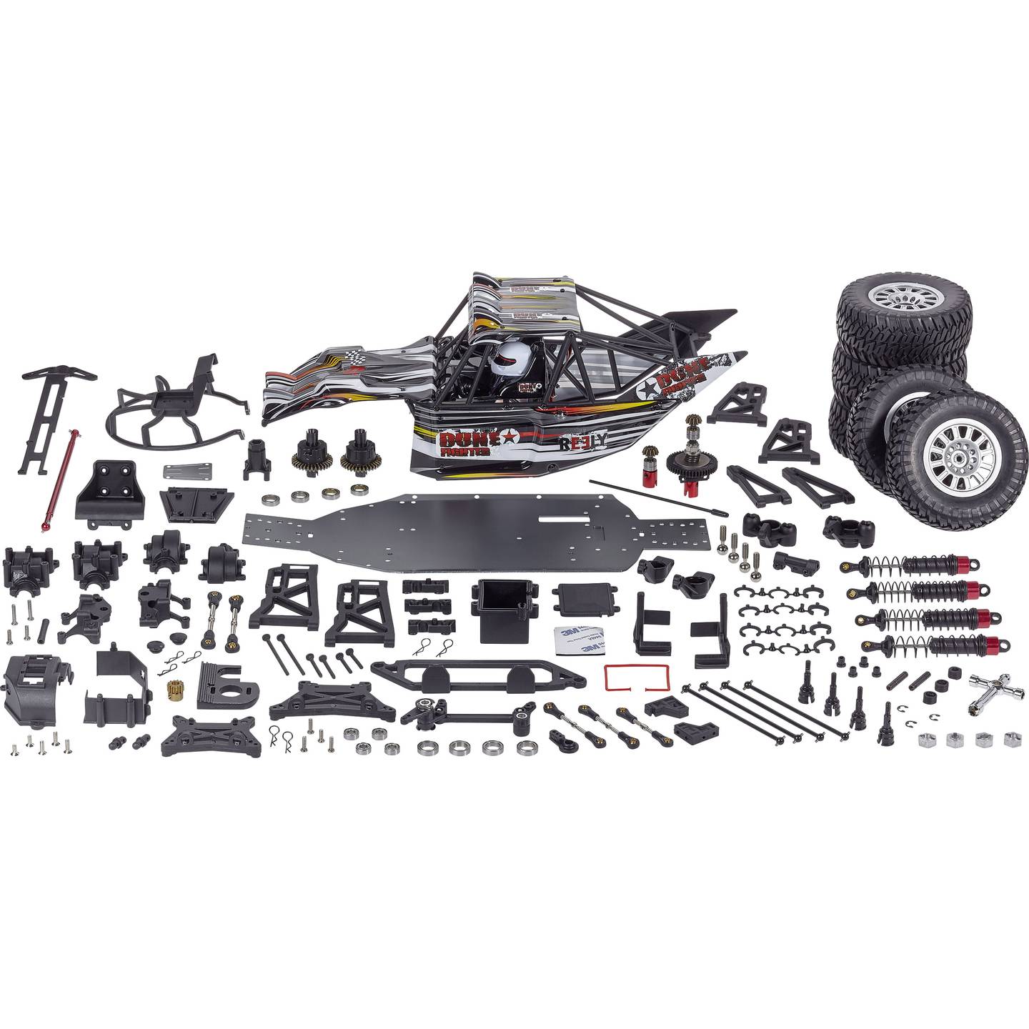 Reely RC Modellauto Dune Fighter Bausatz Elektro Buggy Allradantrieb 1:10 4WD - 4016139055084